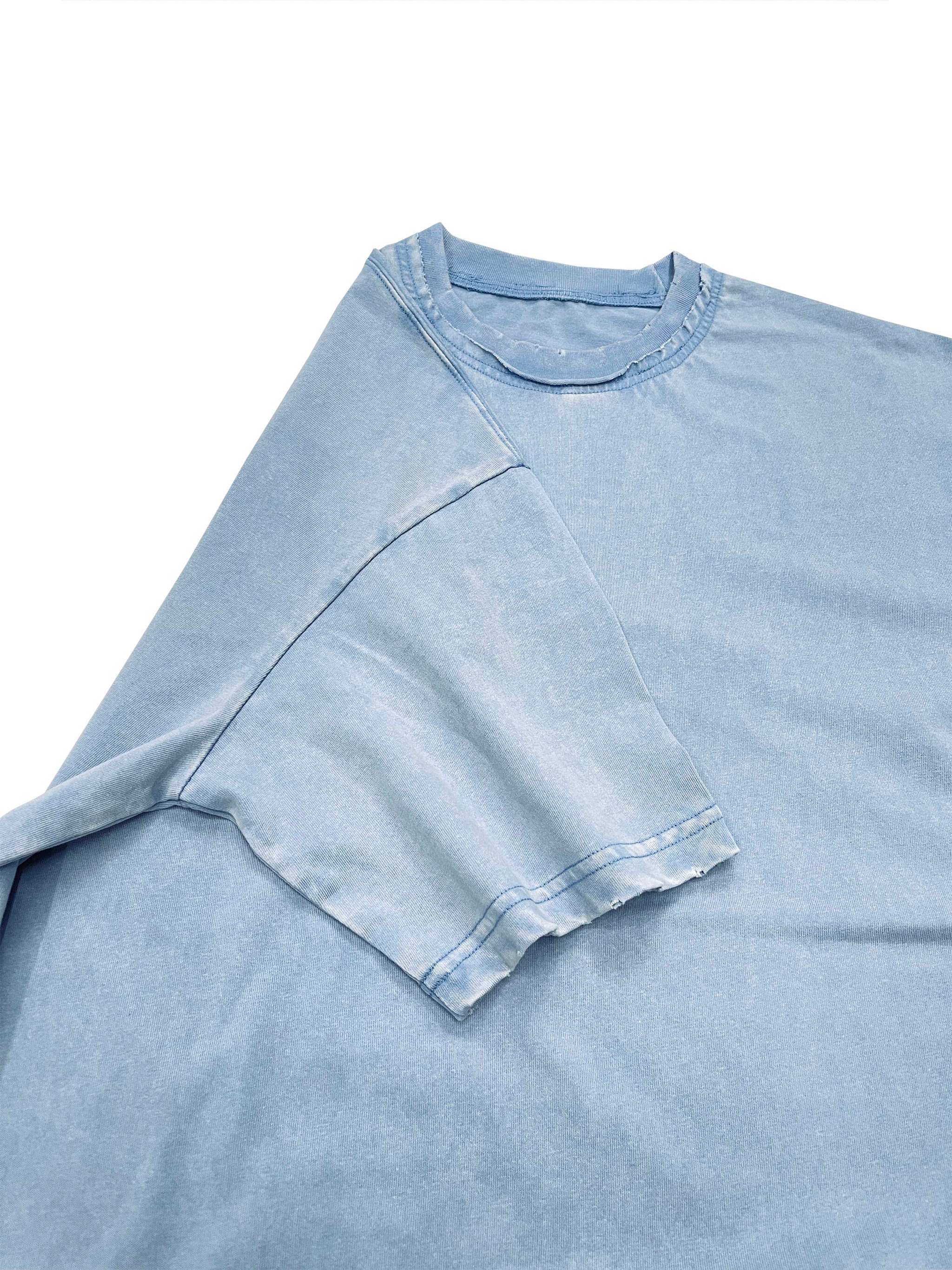 ★PARTIMENTO★ VTG Washed Open Collar Shirts Sky Blue Mind Bridge Unisex JHI Oxford Oversized Shirt | Collared